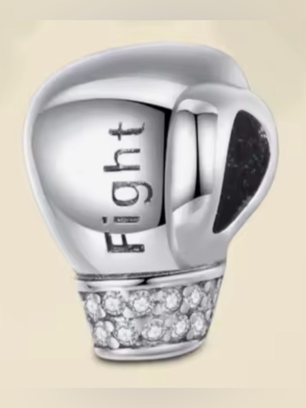 Silver & Sparkle Fight Boxing Glove Charm
